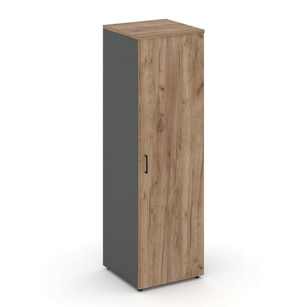 Стайл Проджект Гардероб узкий глубокий SN.GB-002 Антрацит/Дуб Табак/Черный Ручки 600*600*1982 - Вид 1