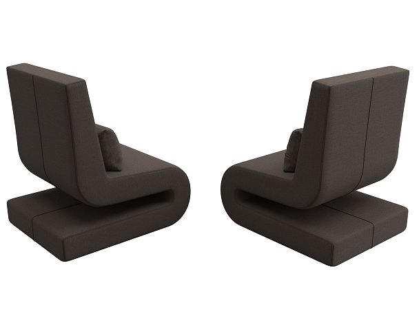 Кресло Волна (2 шт.) Рогожка коричневый - Вид 5