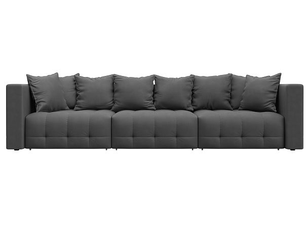 Диван прямой Лига-052 НПБ Лонг Замша серый - Вид 2