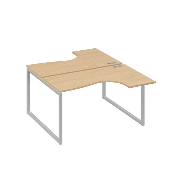 Рабочая станция каркас QUATTRO столы Классика (2х140) A4 А4 Б4 181 БП натуральный дуб / металлокаркас серый - Вид 1