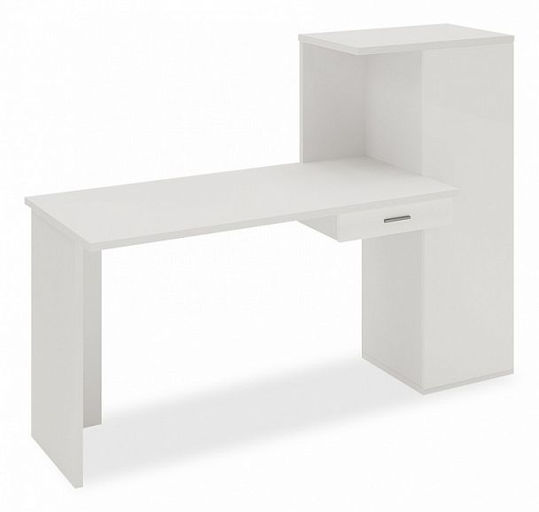 Стол письменный Домино Lite СКЛ-ПРЯМ130+ШК Белый - Вид 1
