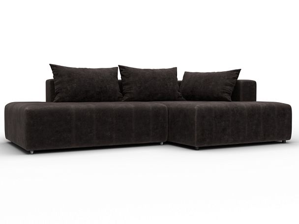 Диван угловой Лига-103 НПБ угол правый Велюр коричневый - Вид 1