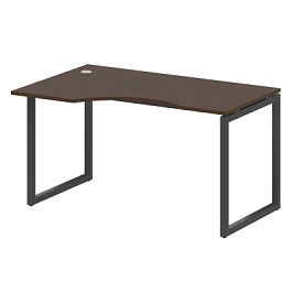 Metal System Quattro Стол криволинейный левый на О-образном м/к 40БО.СА-2 (L) Венге/Антрацит металл 1400*900*750 - Фото предпросмотра