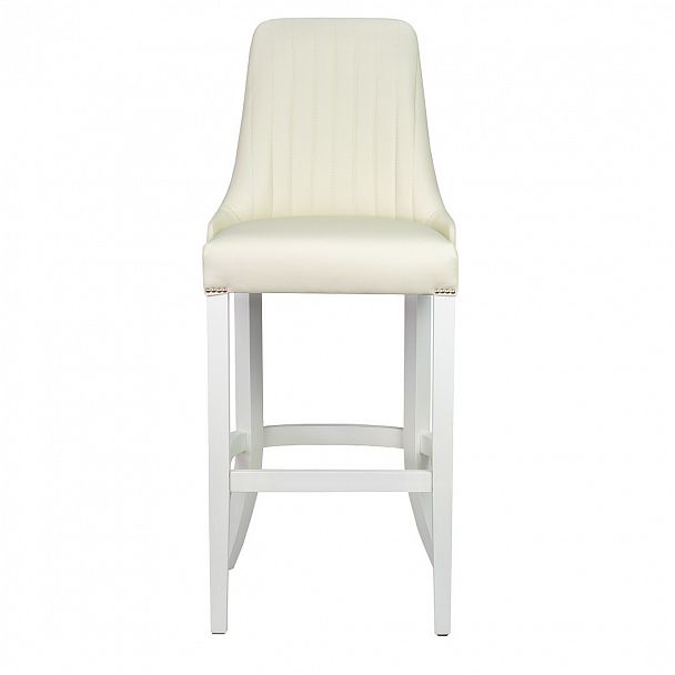 Барный стул Гарри, белый, с вертикальной отстрочкой - Вид 3