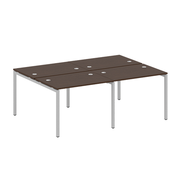 Metal System Quattro Р. ст. на 4 раб. места на П-образном м/к 40БП.СМ-4.1 Венге/Серый металл 2000*1475*750 - Вид 1