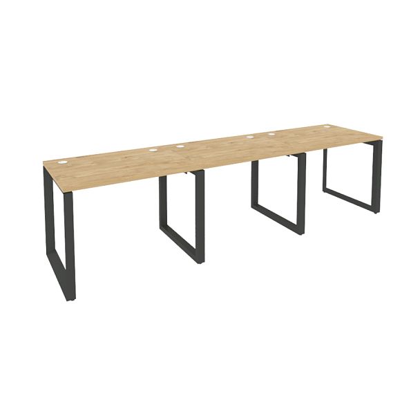 Onix Рабочая станция на О-образном м/к O.MO-RS-3.1.7 Тиквуд светлый/Антрацит металл 2940*720*750 - Вид 1