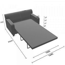 (neo-d2sm) Диван-кровать Неон двойной с механизмом французская раскладушка - Фото предпросмотра