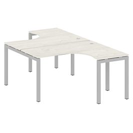 Metal System Quattro Р. ст. криволинейная на П-образном м/к 50БП.РАС-СА-2.3 Дуб наварра/Серый металл 1400*2435*750 - Фото предпросмотра