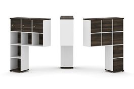 Concept Надставка высокая CN.ONV-003 Дуб Мали/Белый Бриллиант/Металл Белый 1099*350*1486 - Фото предпросмотра