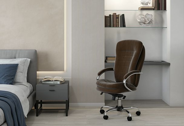 Кресло CHAIRMAN HOME 795, ткань велюр, коричневый - Вид 7