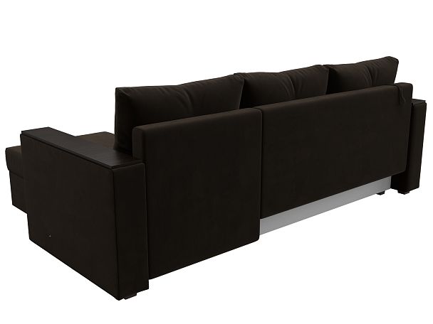 Угловой диван Атланта Лайт Б/С правый (полностью микровельвет коричневый) - Вид 5