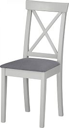 Стул деревянный с мягким сиденьем Бергольф Серый/Серый велюр - Фото предпросмотра