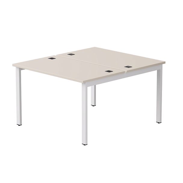 Бенч-система на 2 места Everprof EVO на металлокаркасе 1180х670(1370)x755 Кашемир/Белый - Вид 1