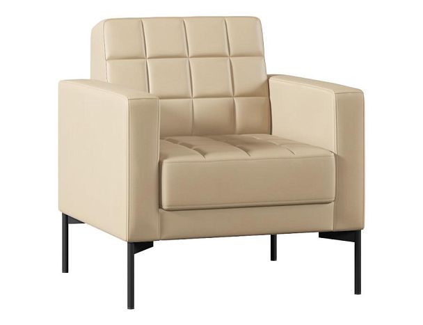 Кресло Everprof Delta Металл Черный Экокожа Бежевый - Вид 1