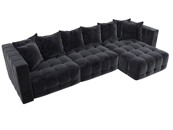 Диван угловой Лига-052 НПБ Лонг угол универсальный Велюр серый - Вид 6