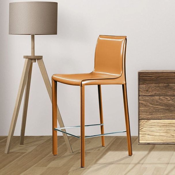 Стул полубарный Barrie, кожа camel - Вид 6