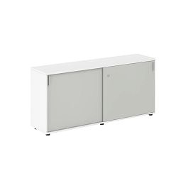 Шкаф купе 1638х400х750 низкий, с замком / корпус: белый, фасады: серый бархат Сигма / Sigma - Фото предпросмотра