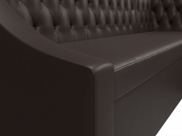 Кухонный угловой диван Мерлин правый (полностью экокожа коричневая) - Вид 4