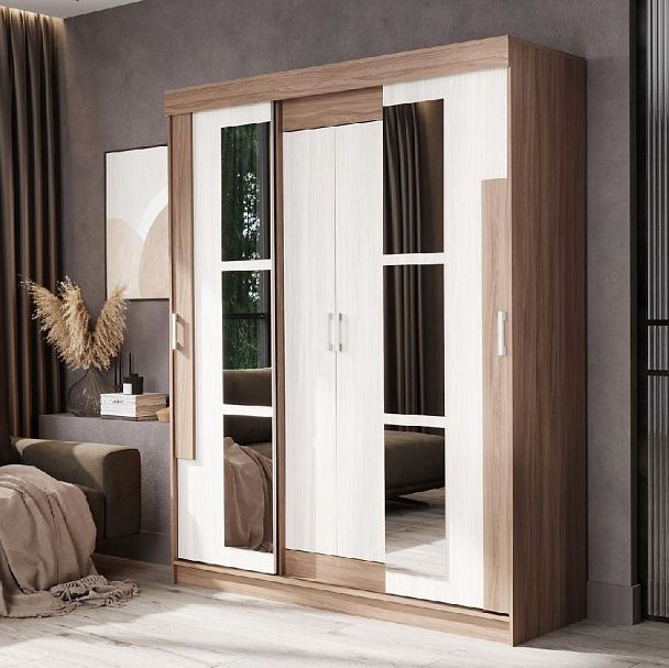 Андрей-Е (ФЕЯ) шкаф-купе (1600*2100*520 мм) ясень шимо темный/ясень шимо светлый - Вид 3