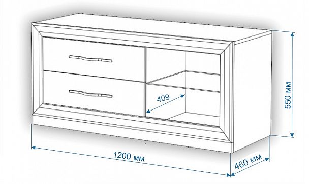 Тумба под ТВ Нобиле КА120 Карамель/Кофе - Вид 2