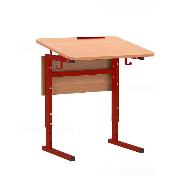 Стол ученический 115Рп, 1-местный, регулир. высота и наклон столешницы 0-10° на прямоугольной трубе (м/к Красный, Синий, Зеленый), гр.4-6 - Вид 2