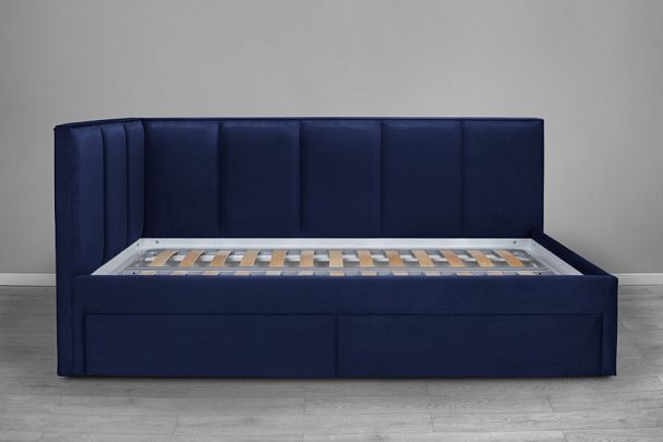 Кровать «Лайф с ящиками», 1200 синяя - Вид 2