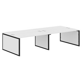 Стол 4-х местный XQPWST 3214 Белый/Антрацит 3200х1406х750 XTEN-QP - Фото предпросмотра