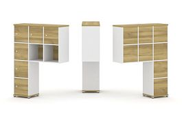 Concept Надставка высокая CN.ONV-009 Дуб Винченцо/Белый Бриллиант/Металл Белый 1099*350*1486 - Фото предпросмотра