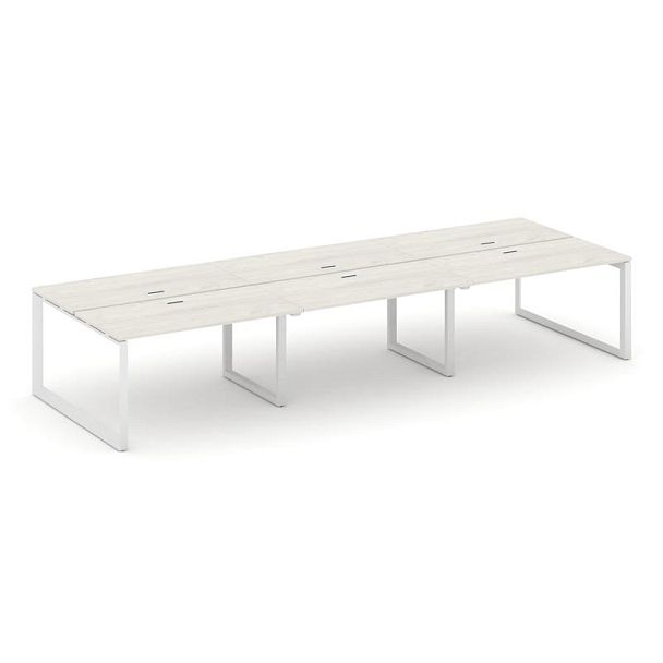 Style Project Next Рабочая станция двухсторонняя SN-59O.DRS-084 Дуб Наварра/Металл Белый/Белый Заглушка 4740*1632*750 - Вид 1
