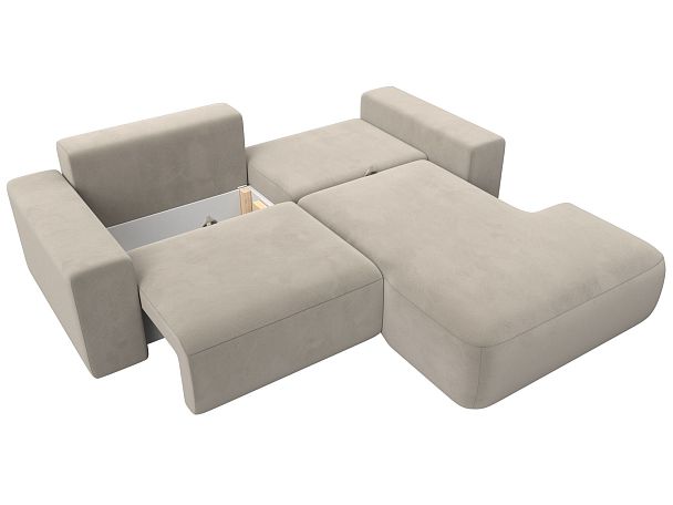 Диван угловой Лига-036 Классик правый угол Микровельвет бежевый - Вид 7