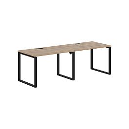 Стол 2-х местный EQWST 2380 Дуб Денвер светлый/Черный 2326х800х750 EDIS - Фото предпросмотра
