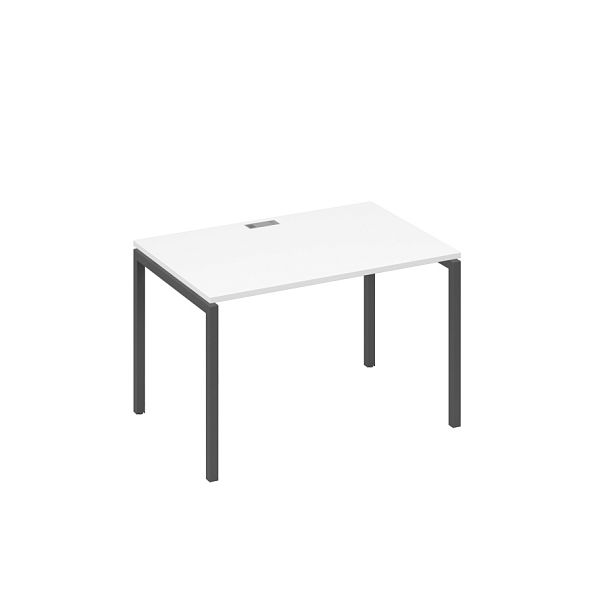 Стол письменный на металлокаркасе DUE A4 А4 Б2 023 БП белый премиум / металлокаркас антрацит - Вид 1