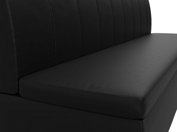 Кухонный прямой диван Кантри (полностью экокожа черная) - Вид 4