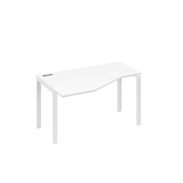 Стол 140х90 эргономичный левый Техно каркас UNO A4 А4 Б1 053 БП белый премиум / металлокаркас белый - Вид 1