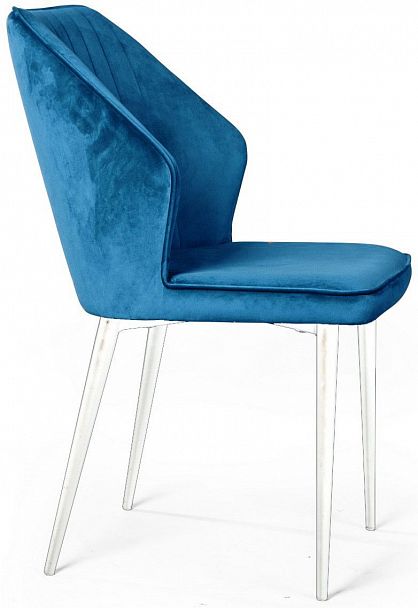 Стул Berg, бархат  синий 29 / белый конус - Вид 3