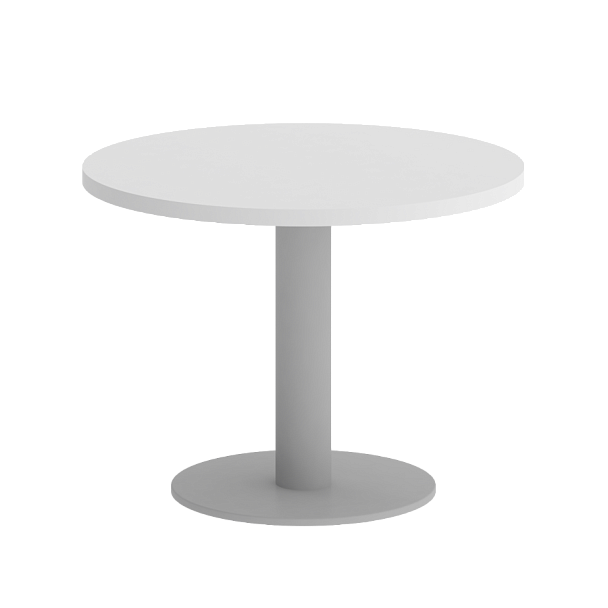 Home Office Стол журнальный круглый VR.SP-5-60.1G Белый бриллиант/Серый металл 600*600*453 - Вид 1