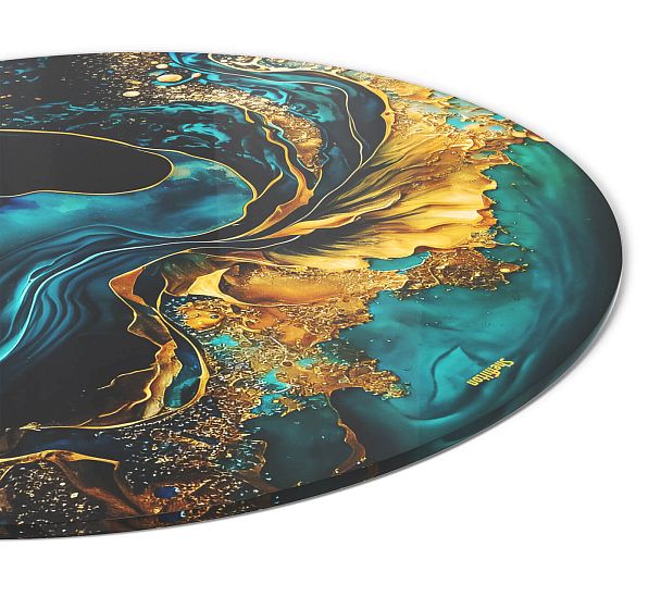 Столик журнальный Sheffilton SHT-TU49/TT32 60 СТЕКЛО/МДФ черный муар/королевский синий - Вид 5