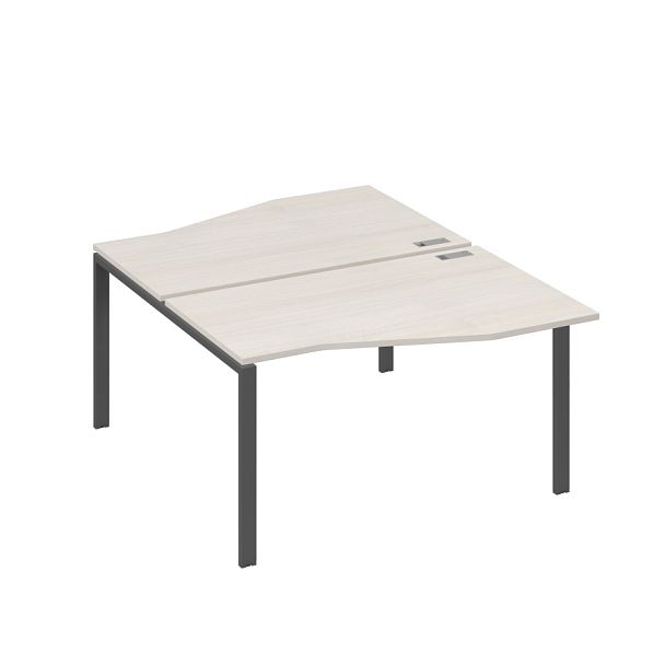 Рабочая станция каркас UNO столы (2х140) Техно A4 А4 Б1 190 БП дуб / металлокаркас антрацит - Вид 1