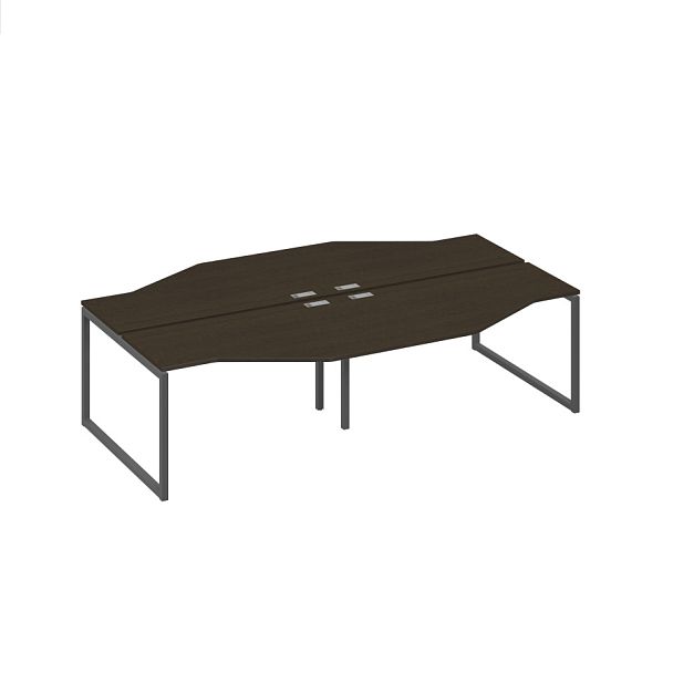 Рабочая станция столы (4х140) Техно каркас QUATTRO A4 А4 Б4 187-2 БП венге / металлокаркас антрацит - Вид 1