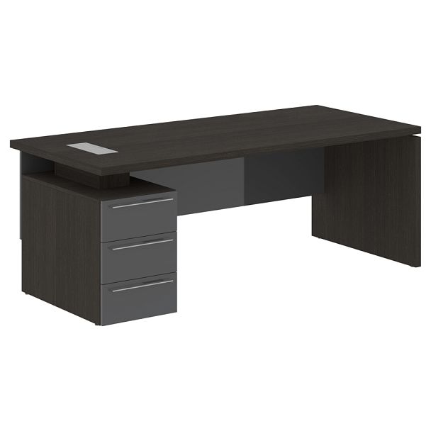 Стол письменный СП-064-25-05(L) Дуб Мореный/Серый глянец 2000х900х750 KANON - Вид 1