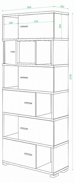 Тумба комбинированная Домино нельсон СБ-30/6 Нельсон - Вид 2