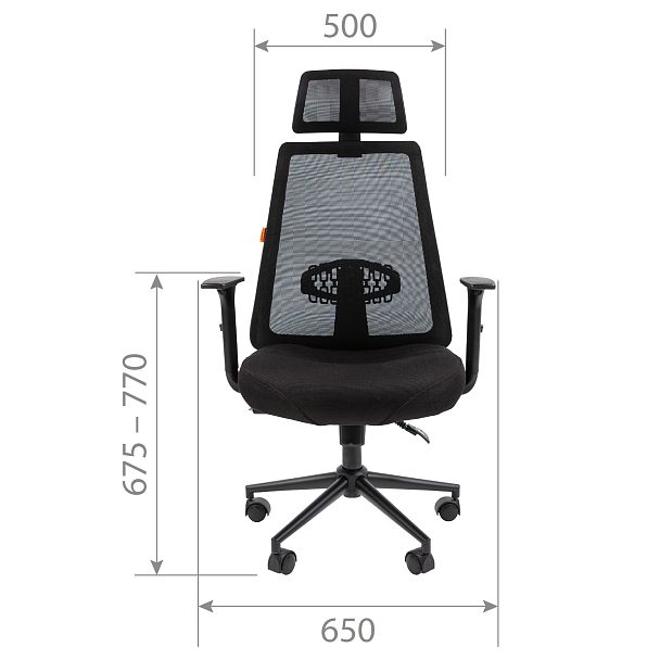 Офисное кресло CHAIRMAN 535 BLACK, ткань/сетка, черный - Вид 5
