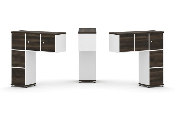 Concept Надставка низкая CN.DNN-005 Дуб Мали/Белый Бриллиант/Металл Белый 1099*365*1130 - Вид 1