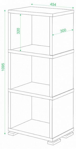 Стеллаж-колонка Домино СБ-15/3 Белый/Нельсон - Вид 2