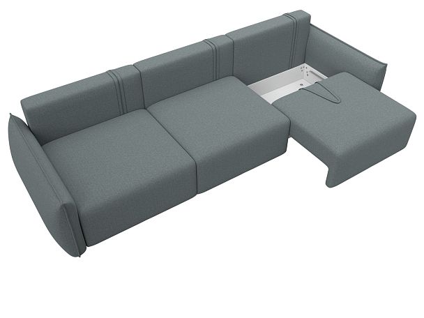 Диван прямой Лига-051 НПБ Лонг Рогожка серый - Вид 7