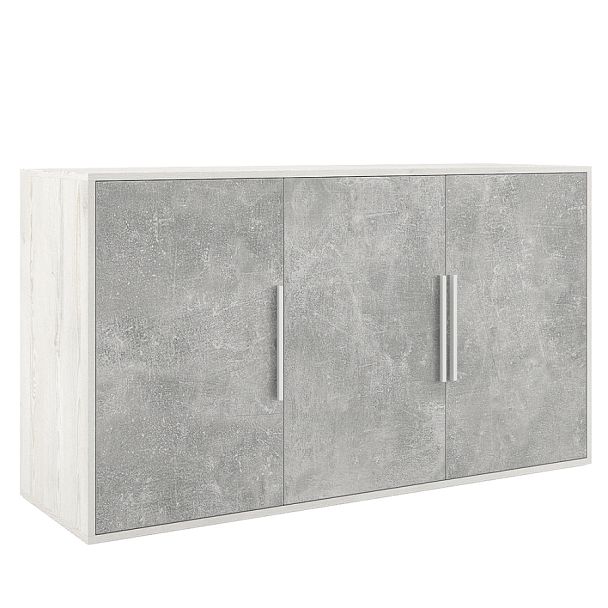 Креденция 3 двери B-tone 138,6x45x78 сосна бетон светлый - Вид 1