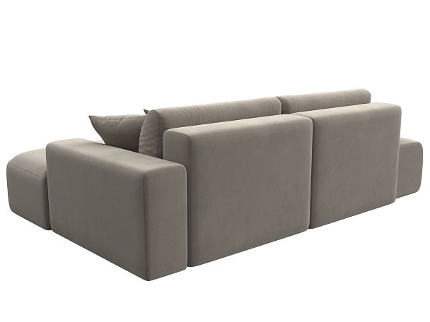 Диван угловой Лига-036 Модерн правый угол Микровельвет бежевый - Вид 7