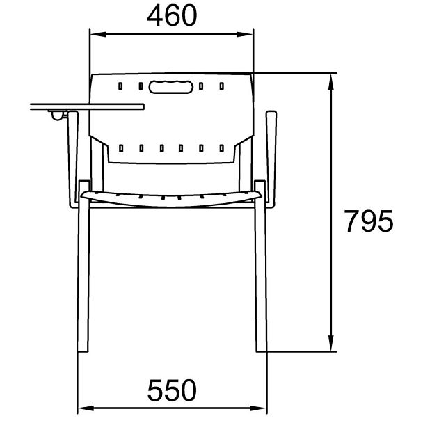 Конференц - стул Sigma Carry c подлокотниками и столиком, зеленый - Вид 3