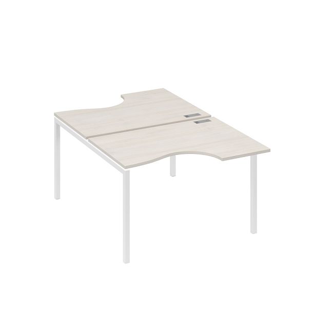 Рабочая станция каркас DUE столы (2х120) Классика A4 А4 Б2 183 БП дуб / металлокаркас белый - Вид 1