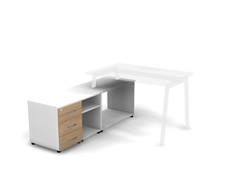 MATRIX 121T101 Тумба составная с полкой 1604х496х556 Швейцарский вяз/Белый - Фото предпросмотра